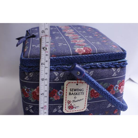 Sewing Basket, Craft storage organizer, Vintage sewing box, Sewing kit container - Picture 3 of 6